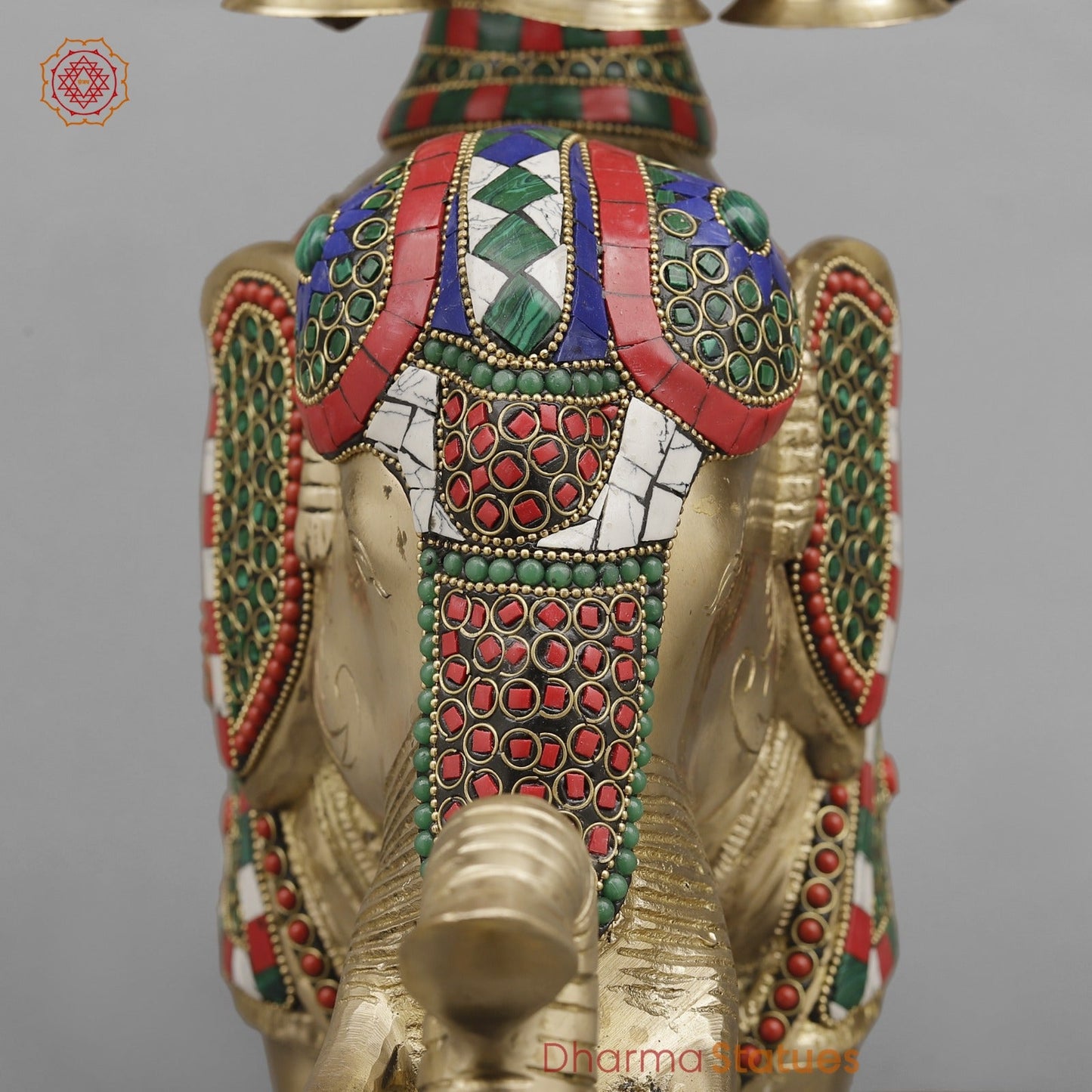 Brass Elephant Urli Fine, Stone Work 20.5”