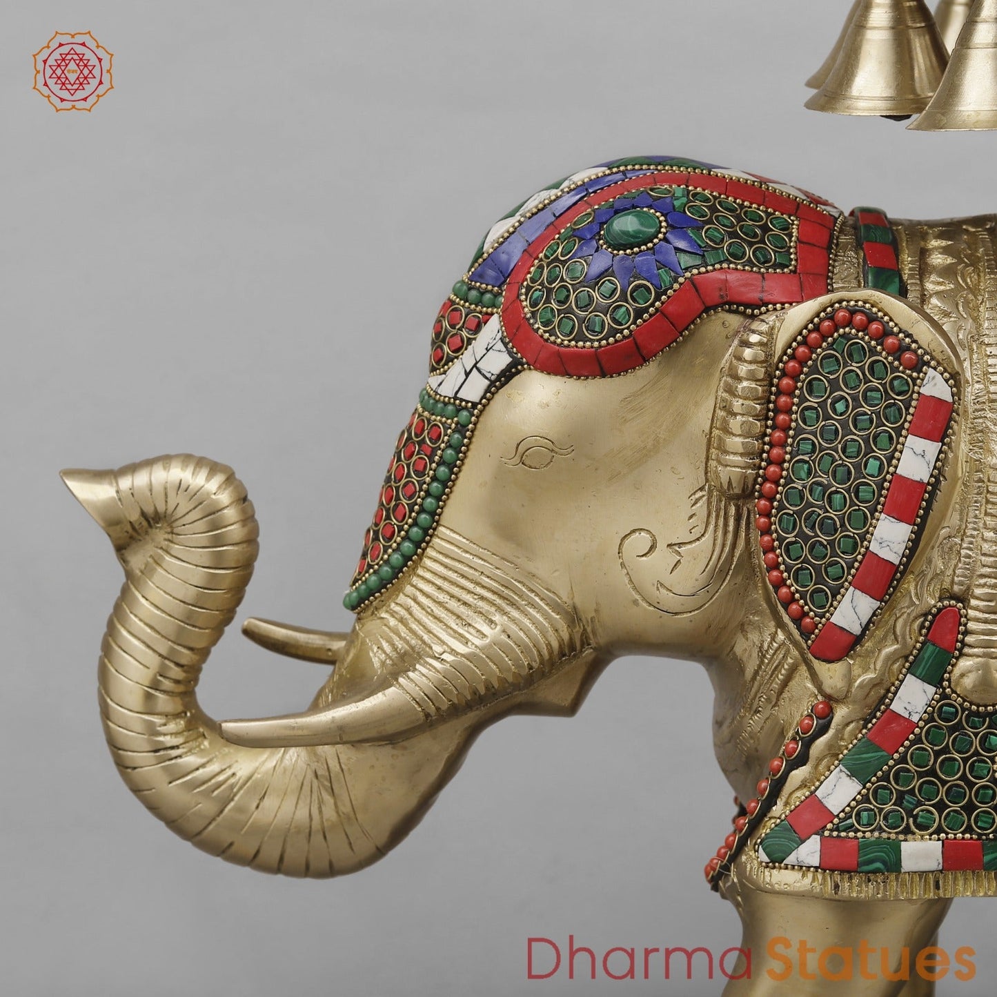 Brass Elephant Urli Fine, Stone Work 20.5”