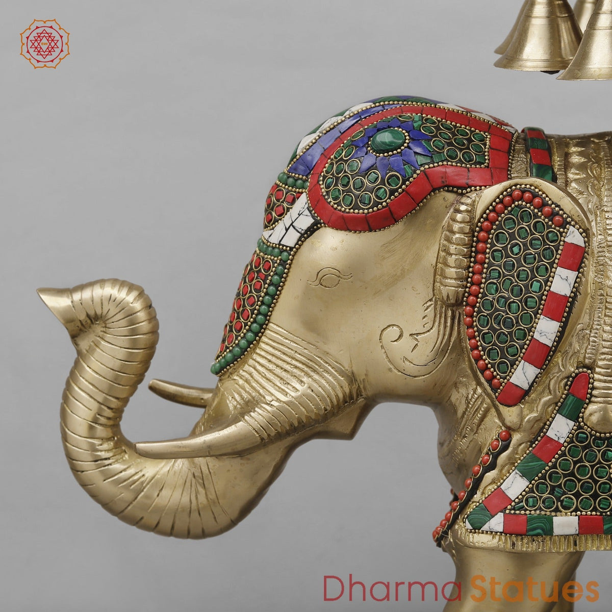 Brass Elephant Urli Fine, Stone Work 20.5”