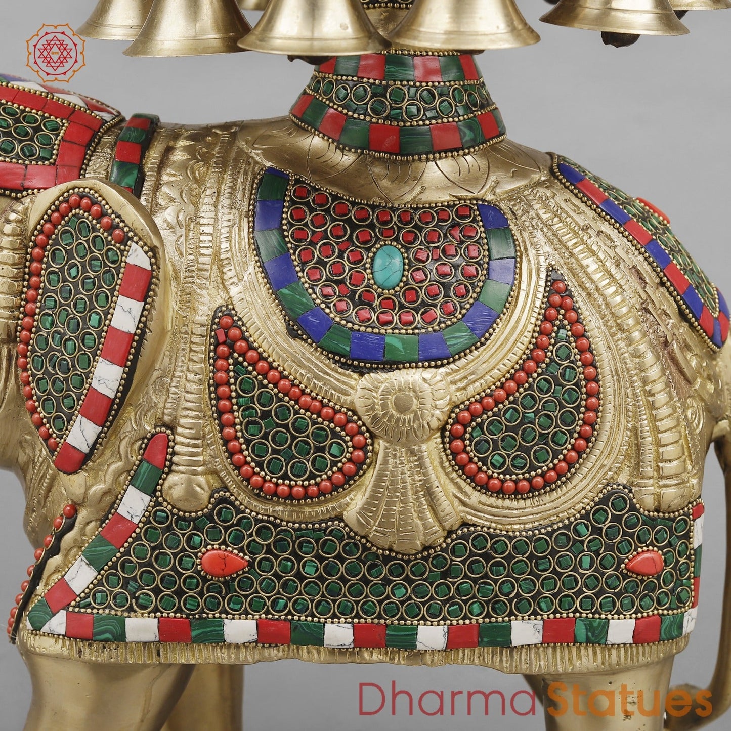 Brass Elephant Urli Fine, Stone Work 20.5”