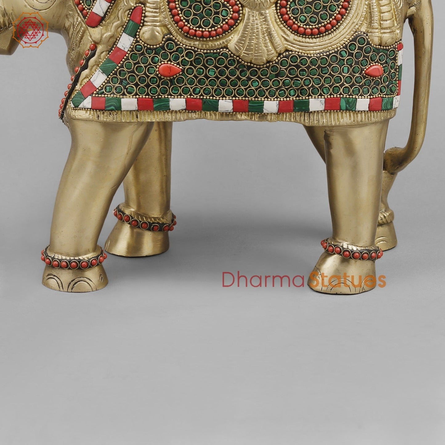 Brass Elephant Urli Fine, Stone Work 20.5”