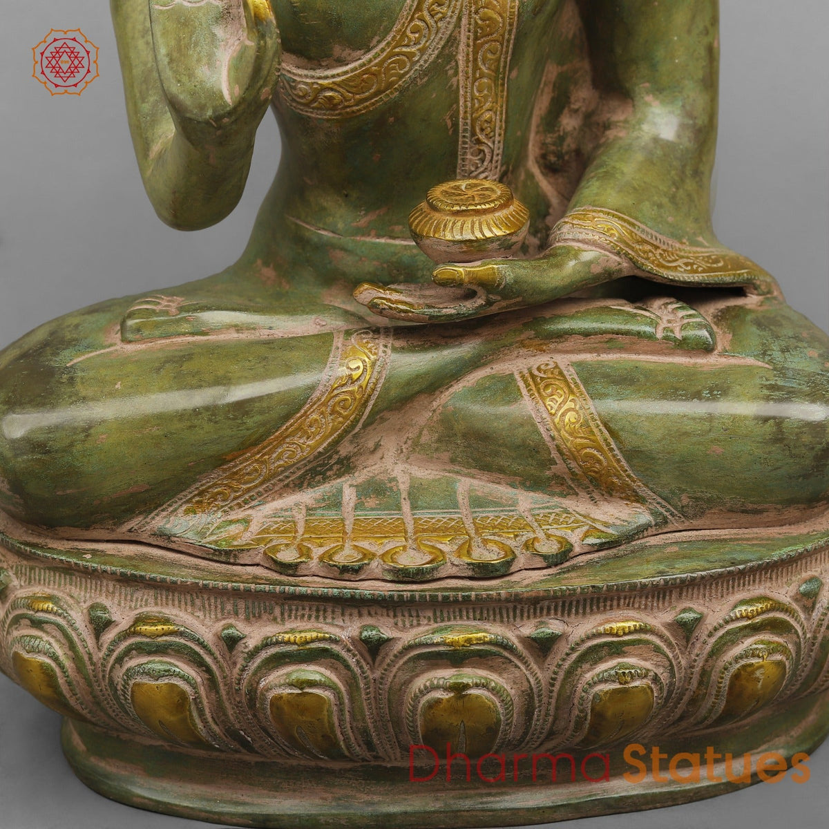 Brass Tree Buddha Fine, Natural Green Patina Finish 20”