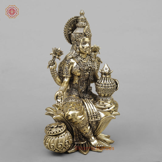 Brass Dhan Lakshmi Seated Fine 10”