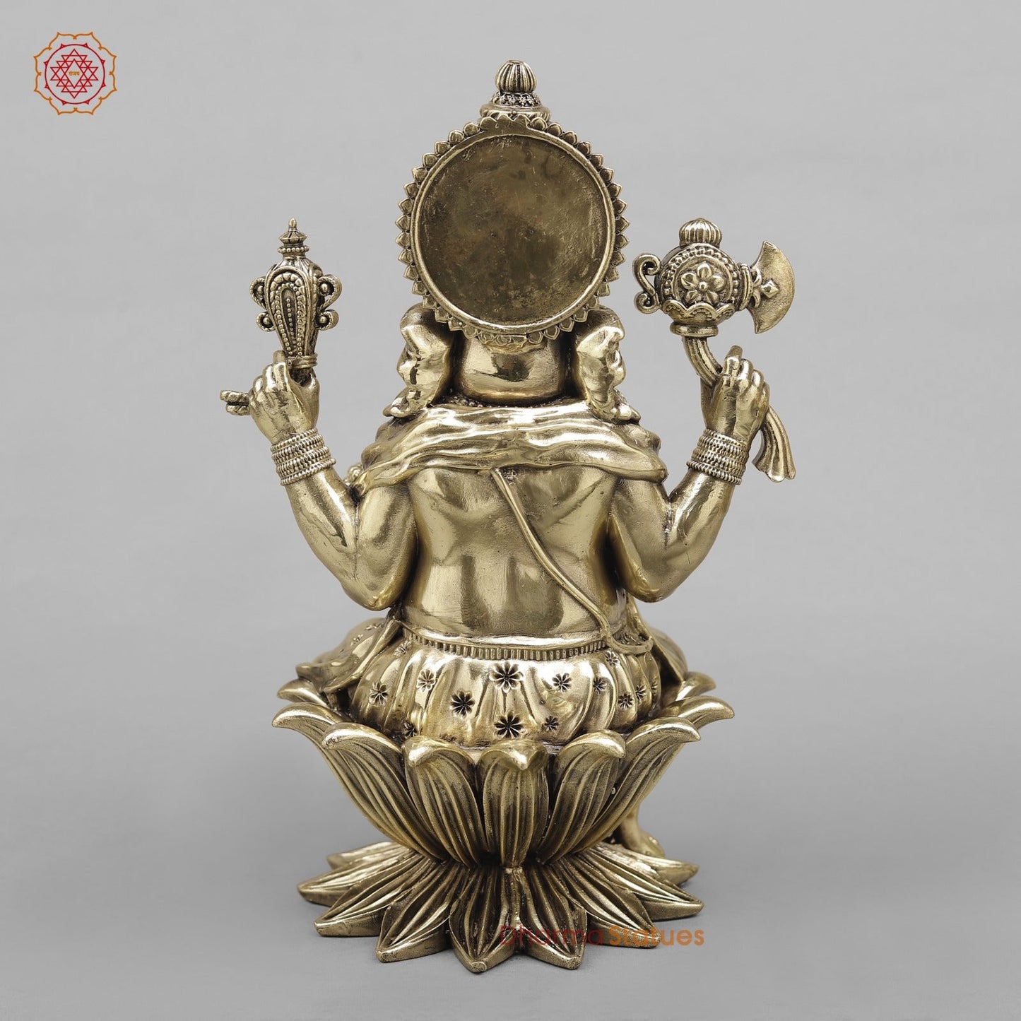 Brass Ganesh Seated Fine 10”