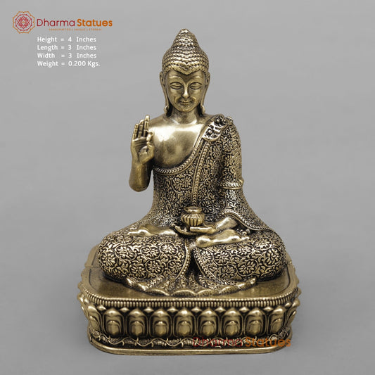 Brass Buddha Seated fine 4”