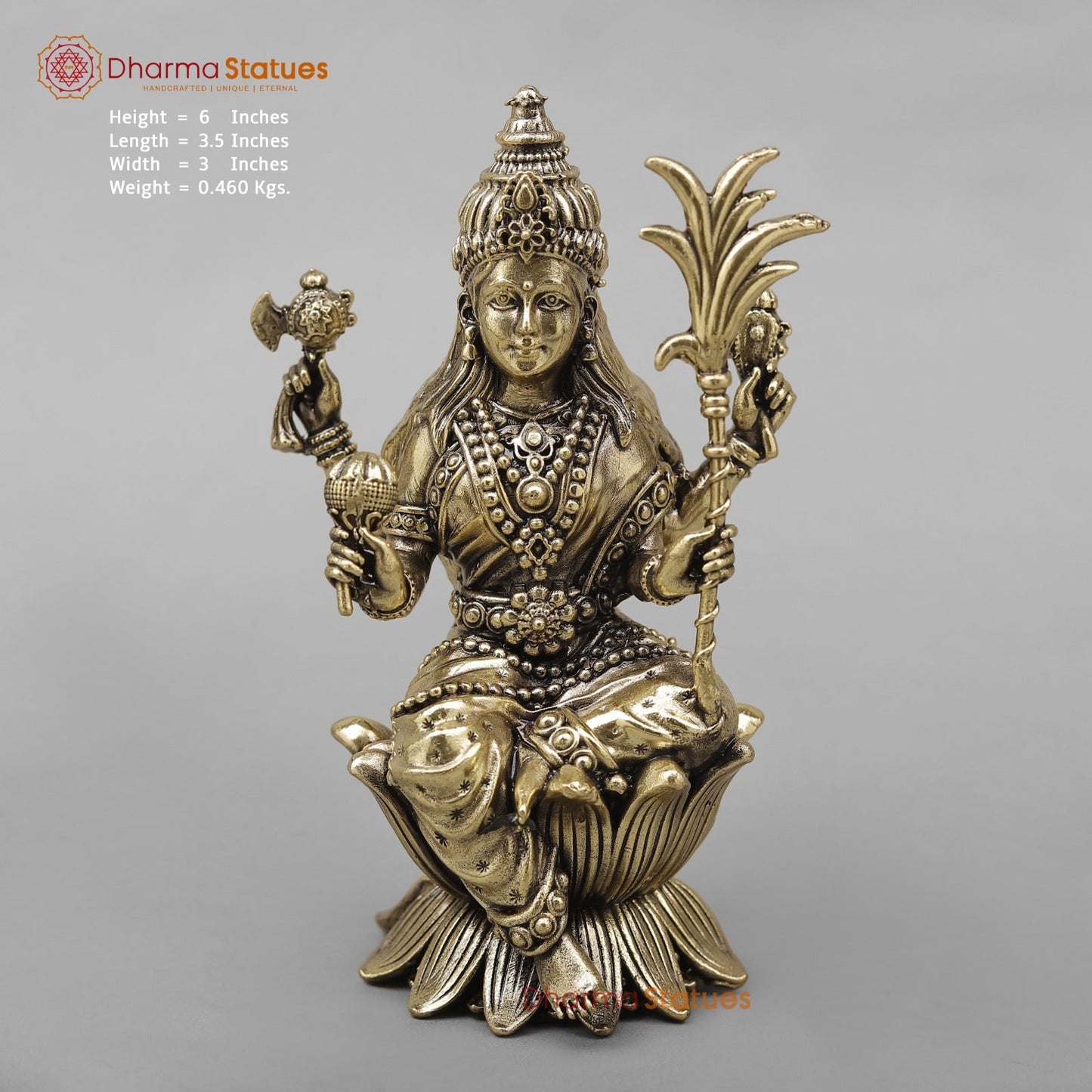 Brass Rajarajeshwari (Tripura Sundari) fine 6”