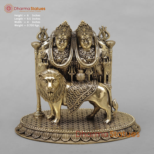 Brass Chamunda Devi Fine 6”