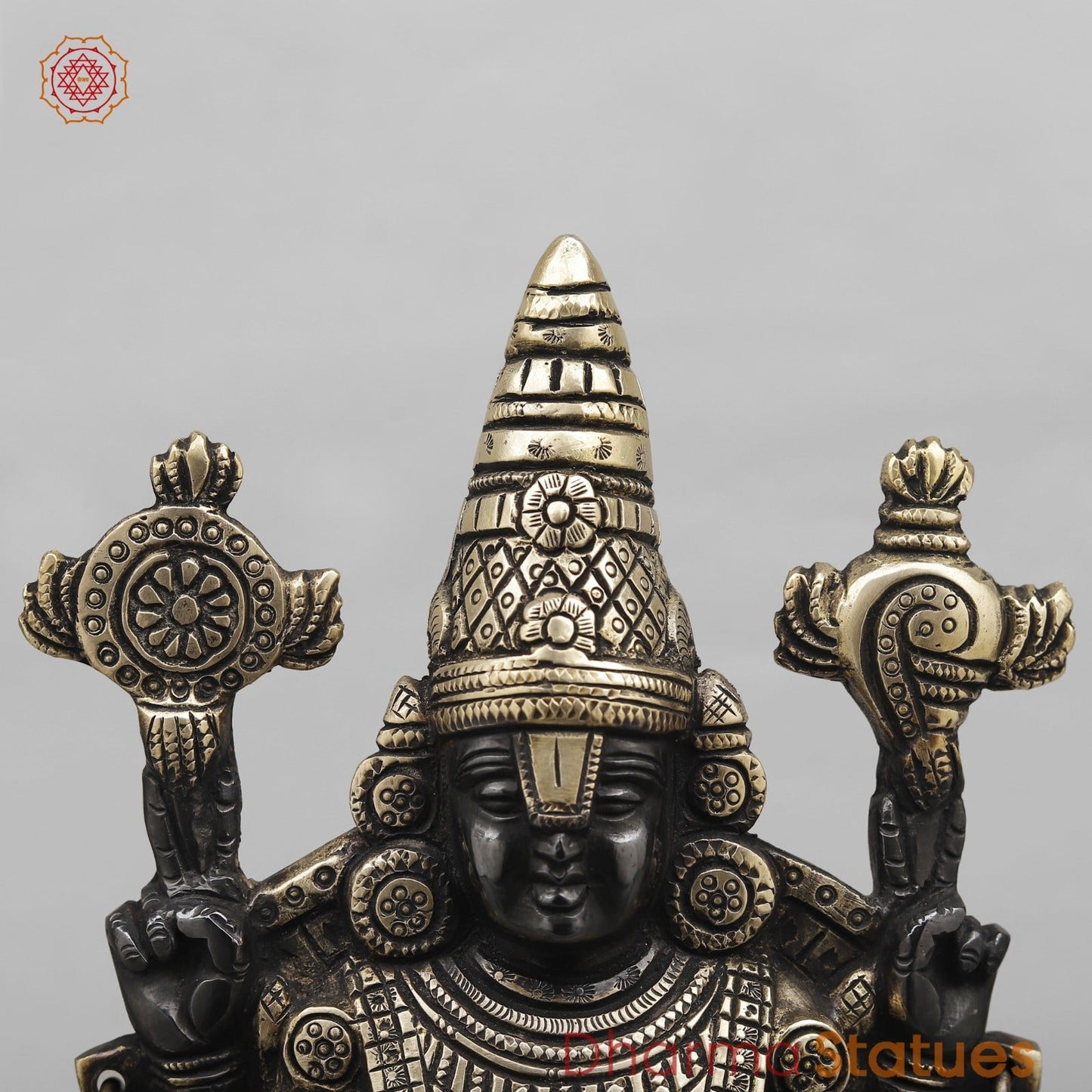 Brass Tirupati Balaji Fine, Black finish 13”