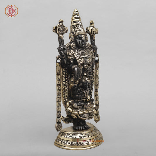Brass Tirupati Balaji Fine, Black finish 13”