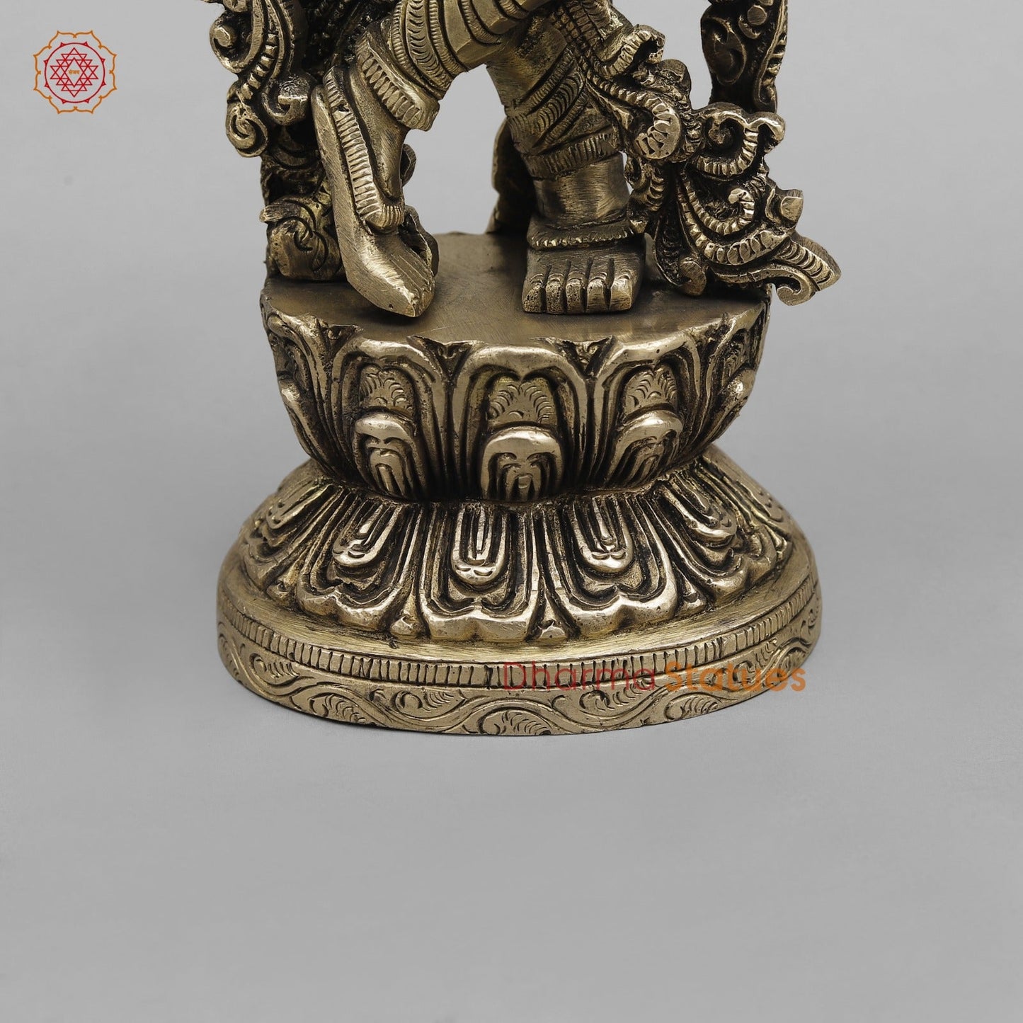 Brass Krishna Standing Fine, Smooth Finish 14”