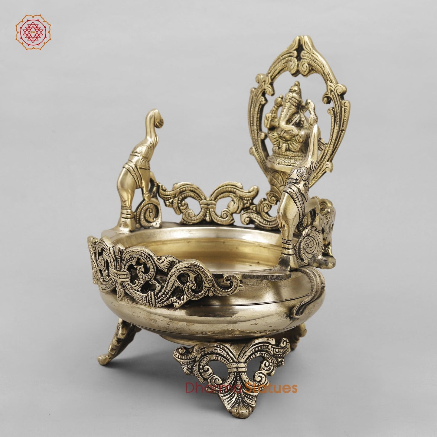 Brass Ganesh Urli Fine, Smooth Finish 11”