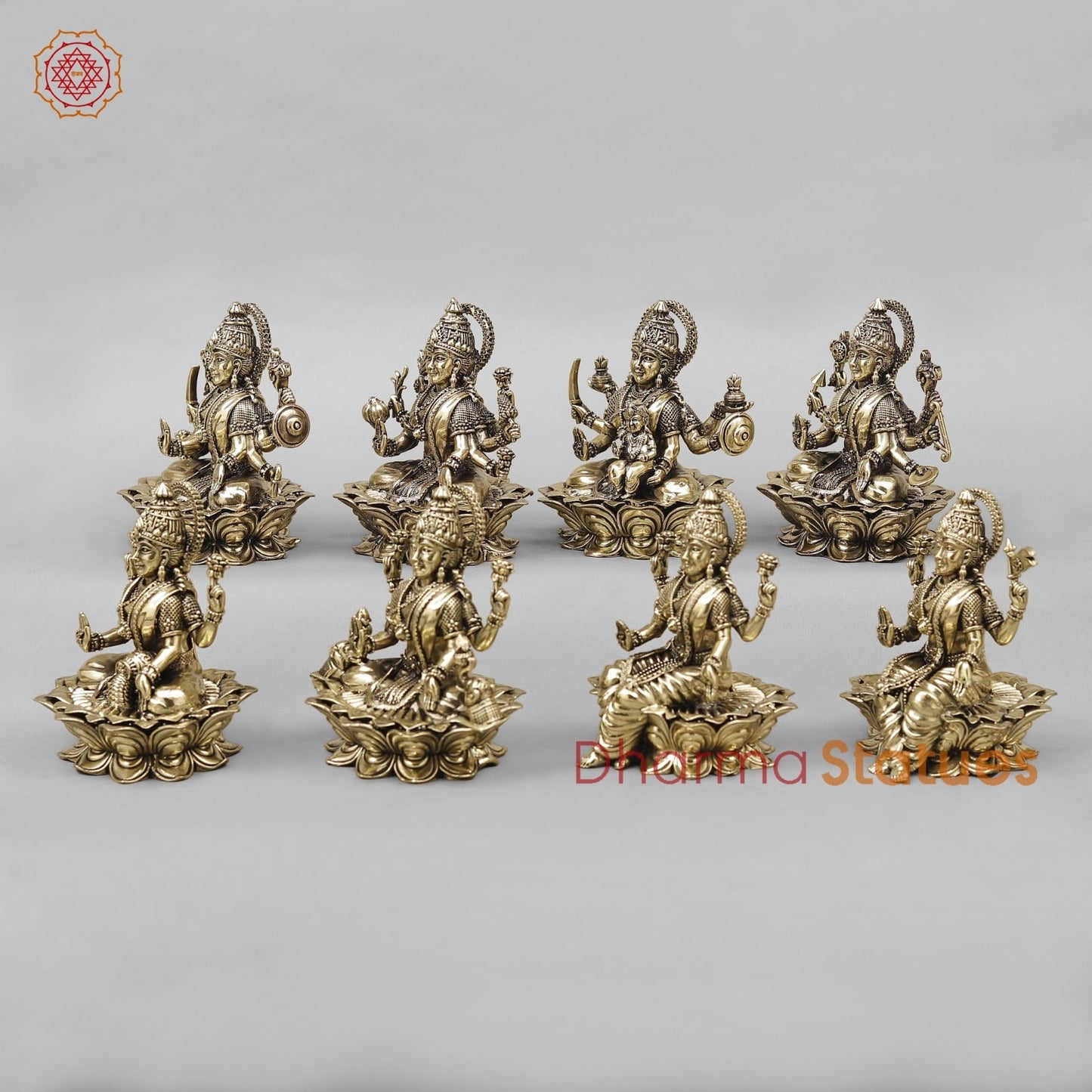 Brass Ashtlakshmi Seated Fine 5”