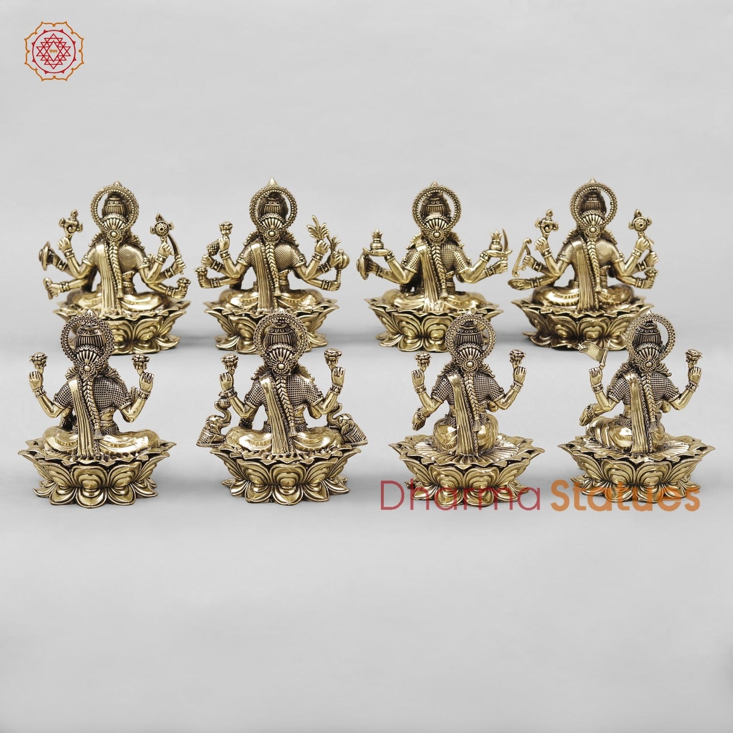 Brass Ashtlakshmi Seated Fine 5”