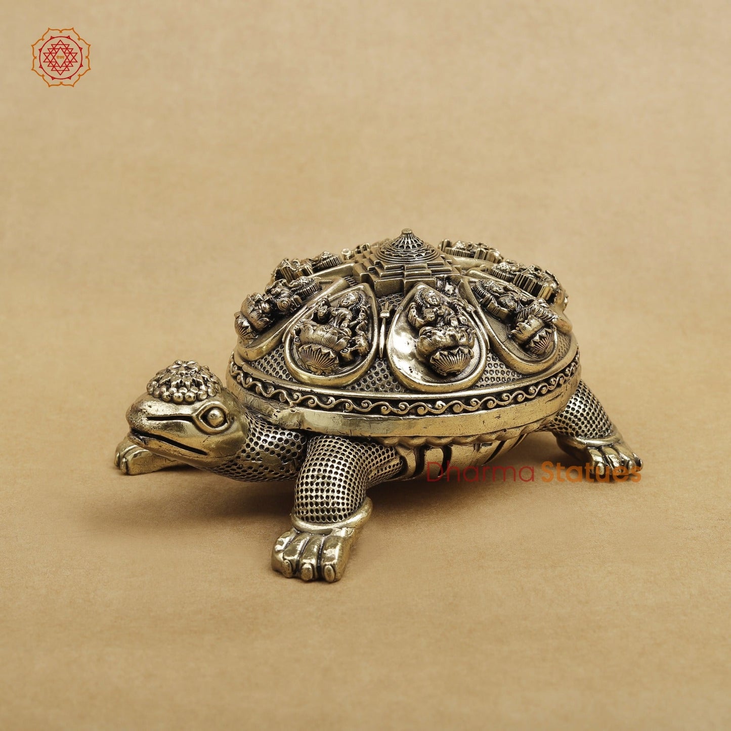 Brass Ashtlakshmi Tortoise With Meru Fine 6”