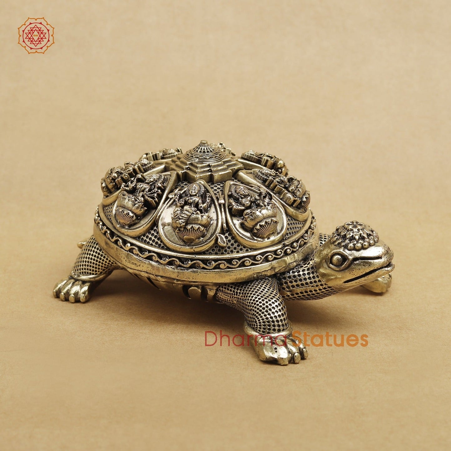 Brass Ashtlakshmi Tortoise With Meru Fine 6”