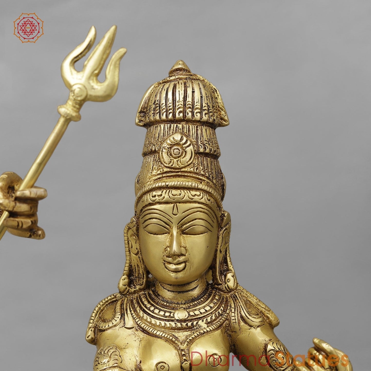 Brass Shiva Parwati Dancing Fine, Special Gold Finish 22”
