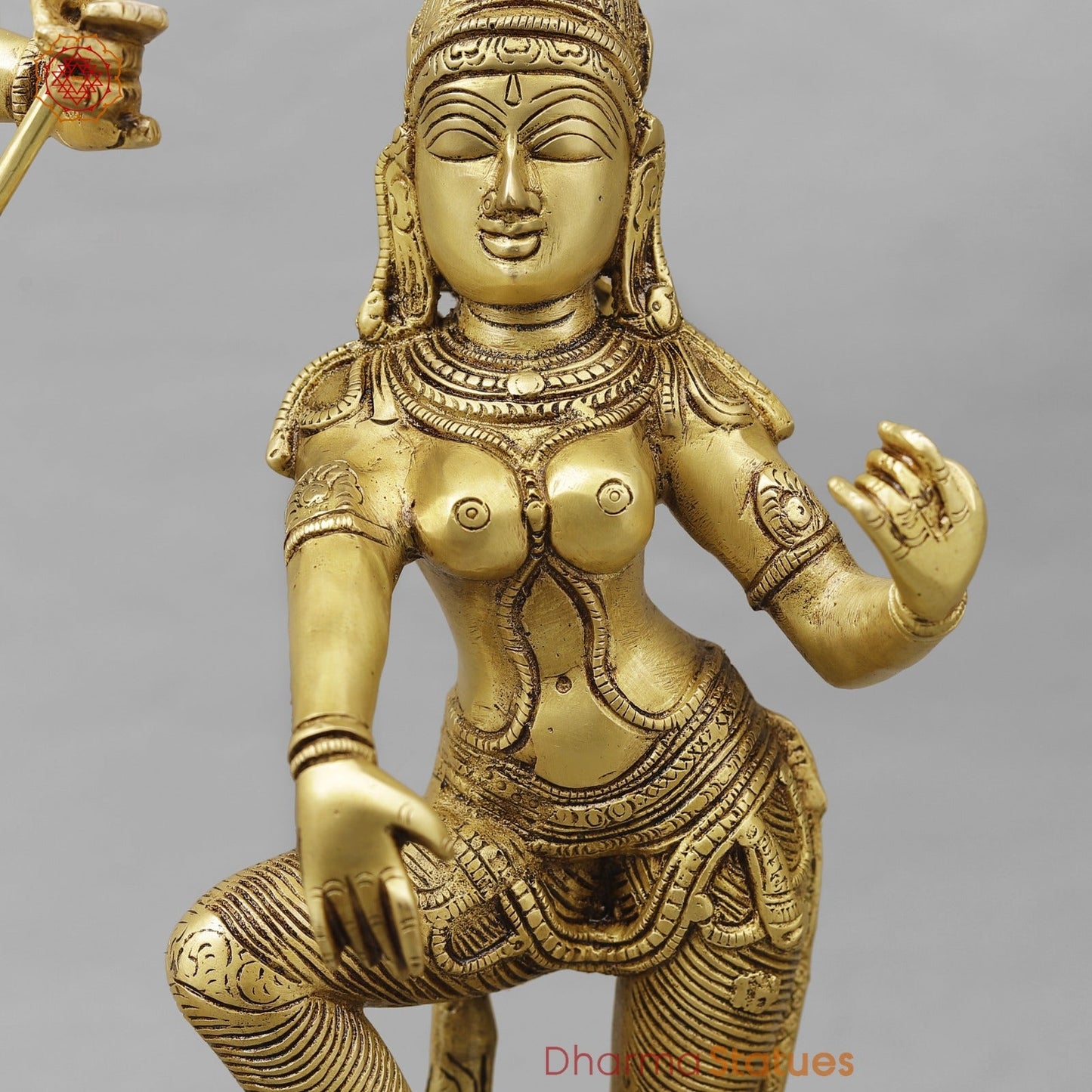 Brass Shiva Parwati Dancing Fine, Special Gold Finish 22”