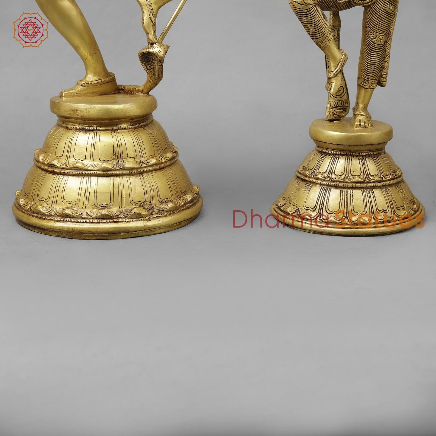 Brass Shiva Parwati Dancing Fine, Special Gold Finish 22”