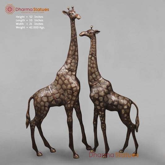 Brass Giraffe Standing Large, Copper Finish 52” (Garden Friendly)
