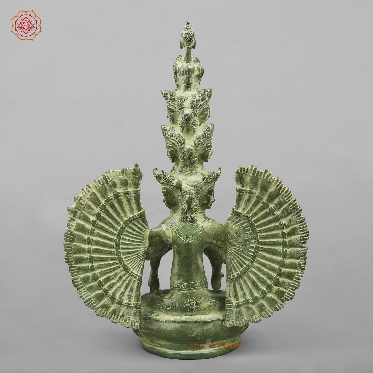Brass Lokeshwar Seated Fine, Green Leaf Finish 12.5”