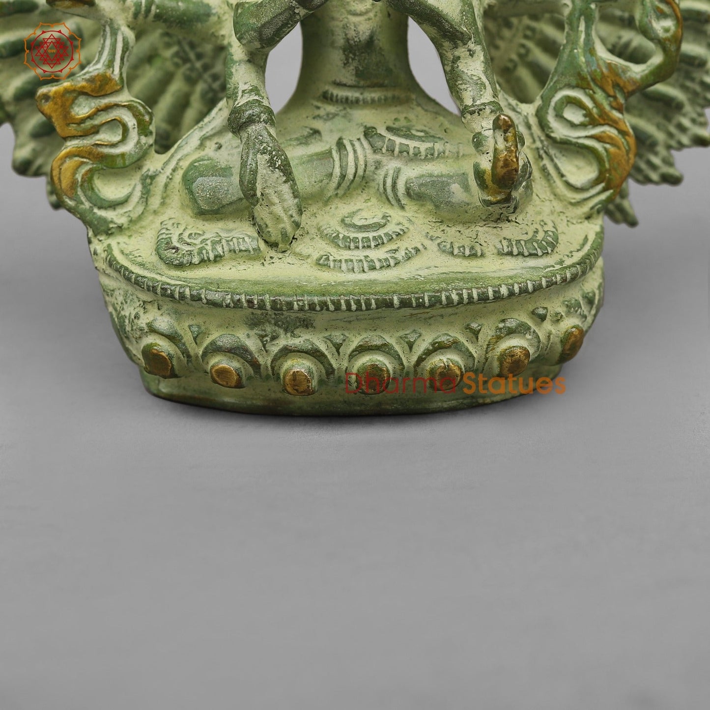 Brass Lokeshwar Seated Fine, Green Leaf Finish 7.5”
