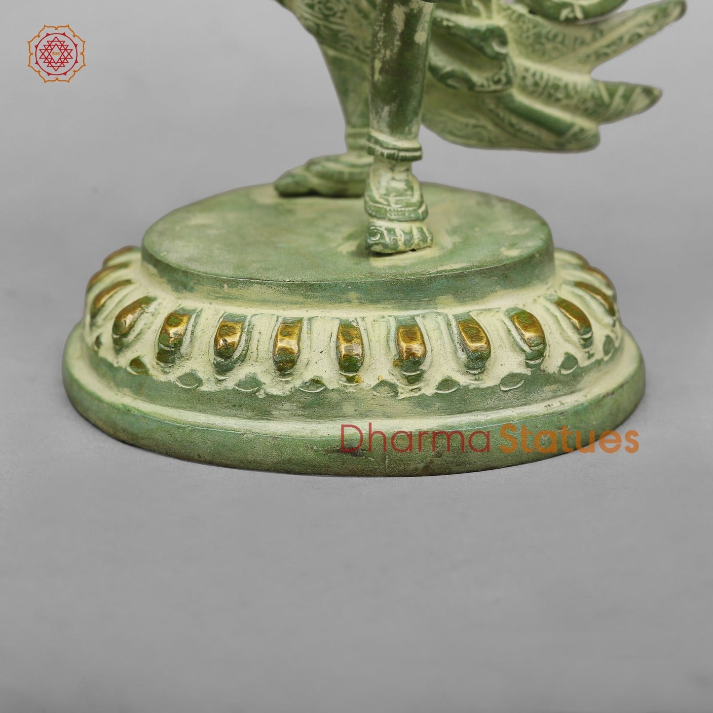 Brass Green Tara Standing Fine, Green Leaf Finish 9”