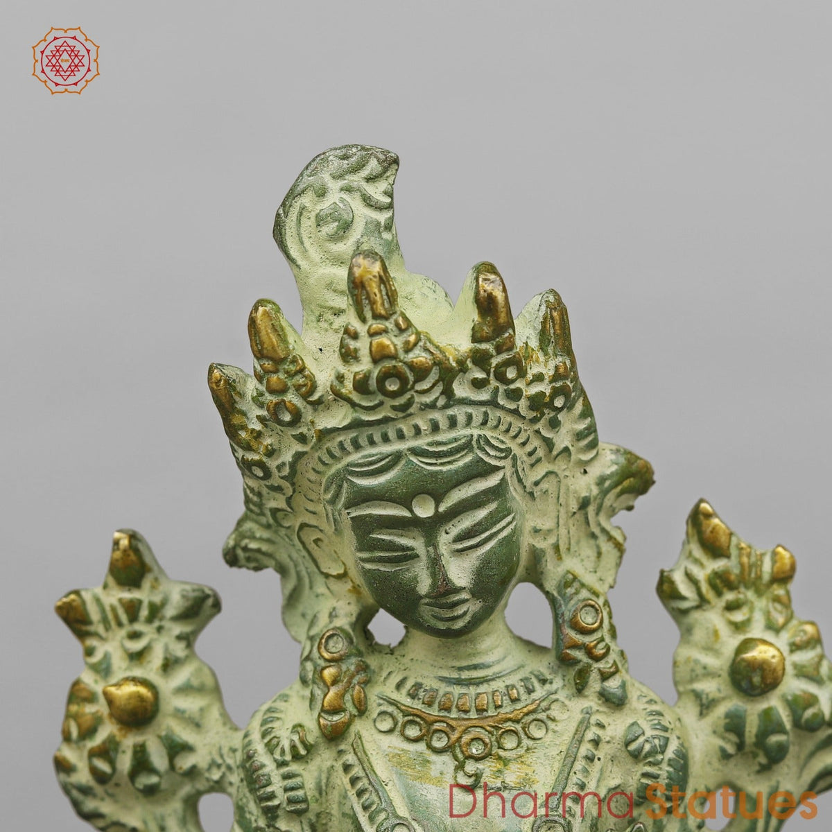Brass Green Tara Seated, Green Patina finish 6”