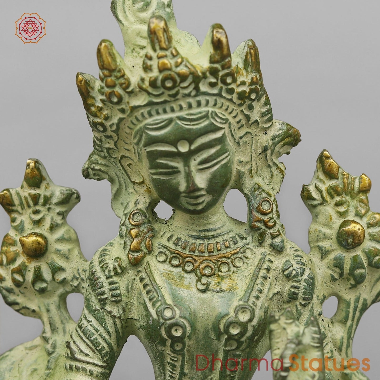 Brass Green Tara Seated, Green Patina finish 6”