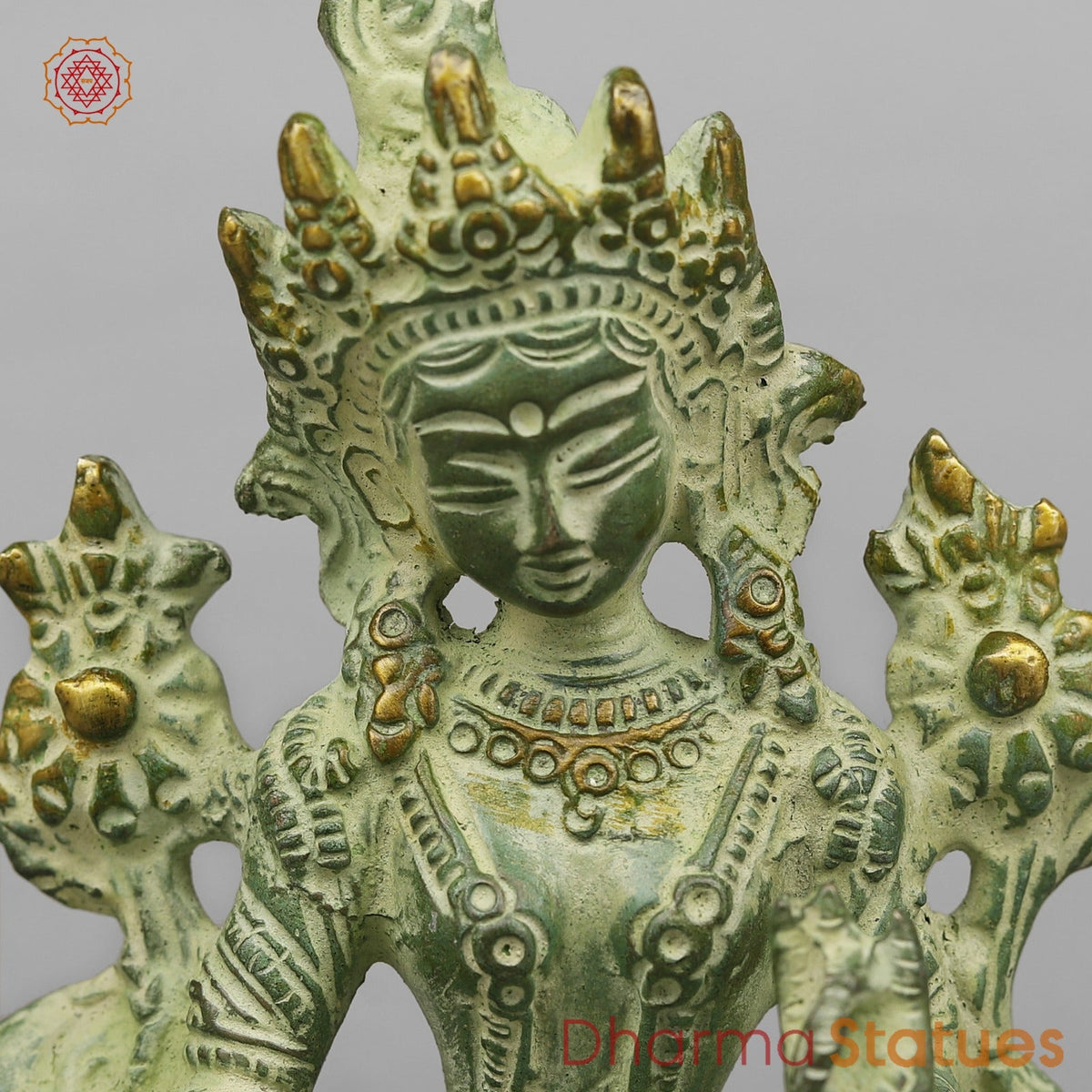 Brass Green Tara Seated, Green Patina finish 6”