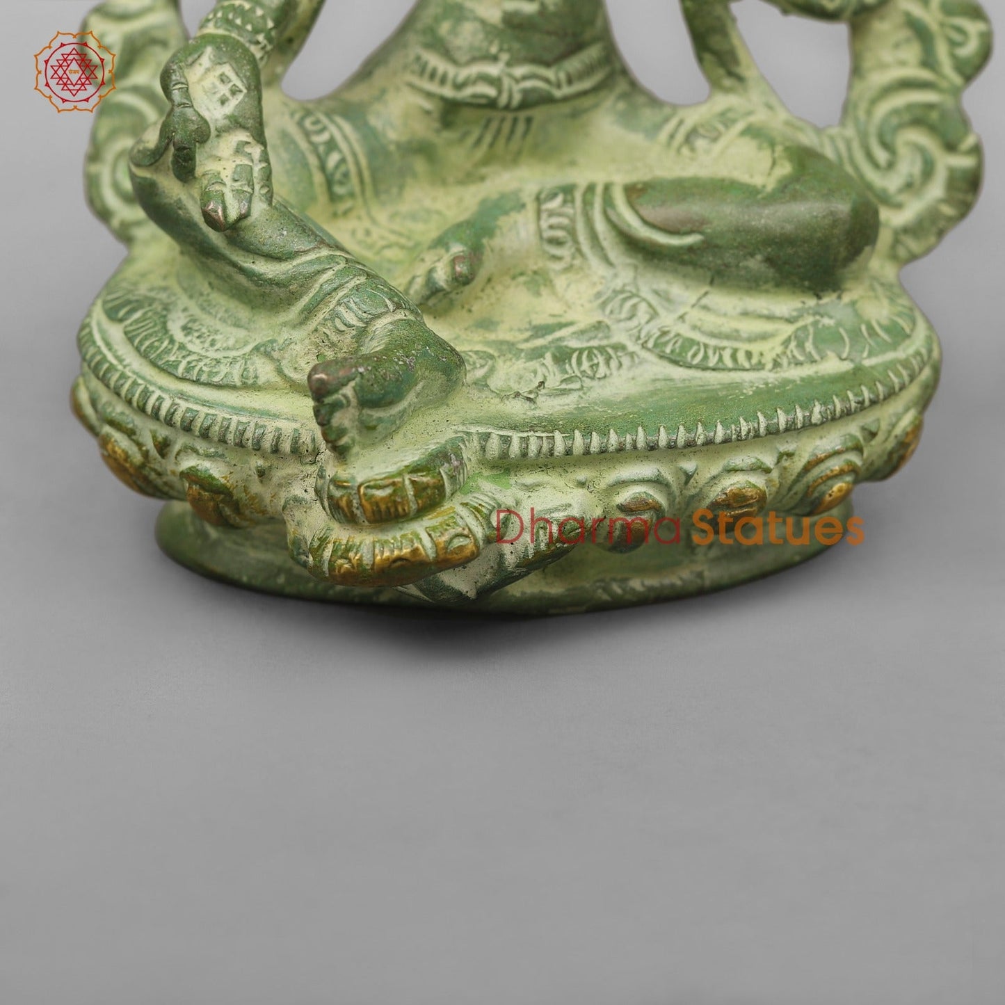 Brass Green Tara Seated, Green Patina finish 6”