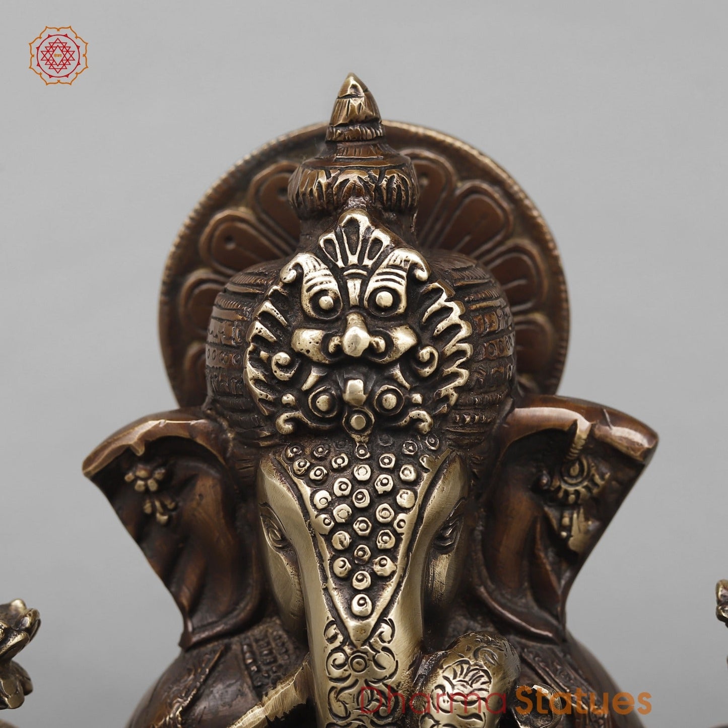 Brass Dagru Seth Ganesh Fine, Antique Copper Finish 9”