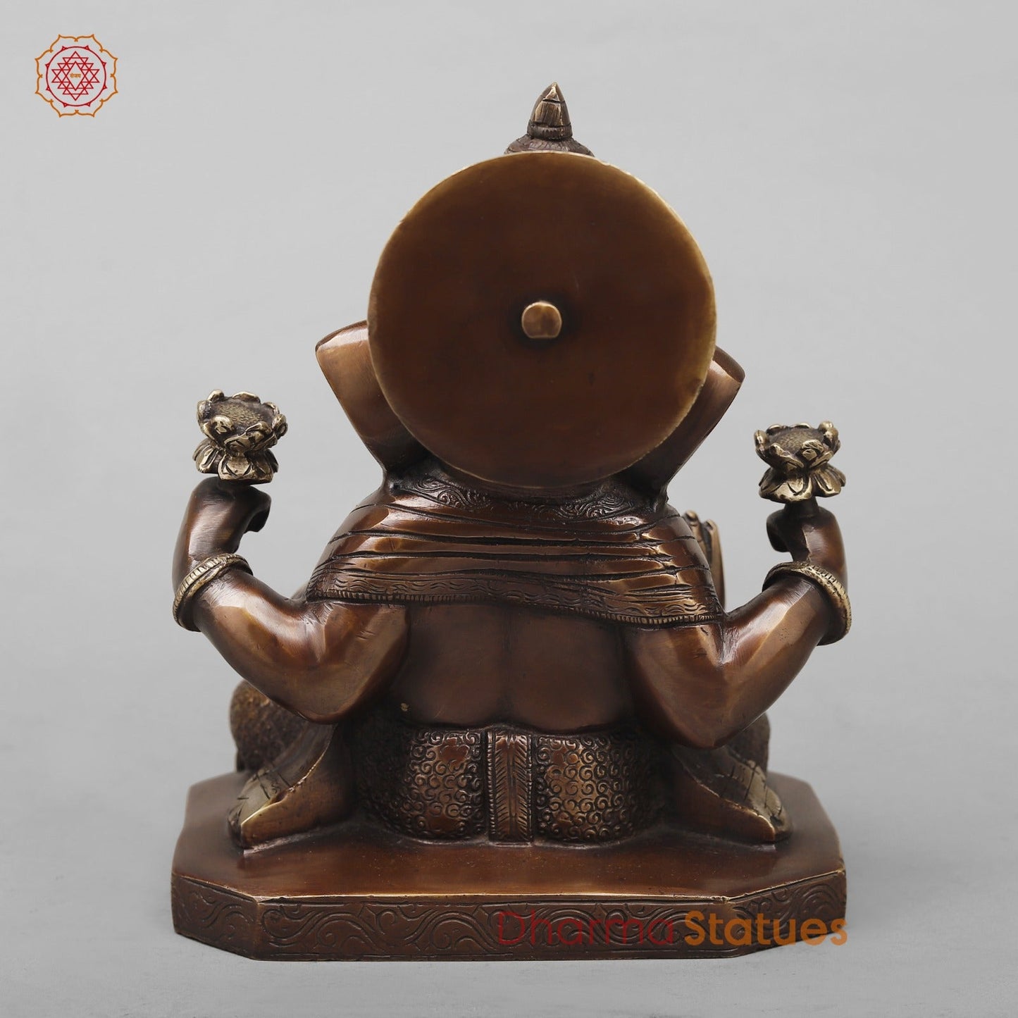 Brass Dagru Seth Ganesh Fine, Antique Copper Finish 9”