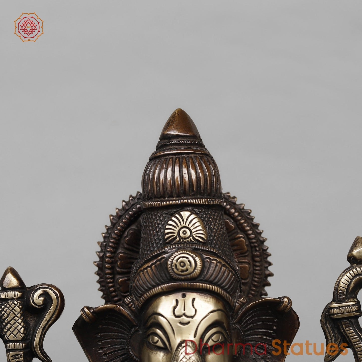 Brass Ganesh Seated Fine, Antique Copper Finish 12”