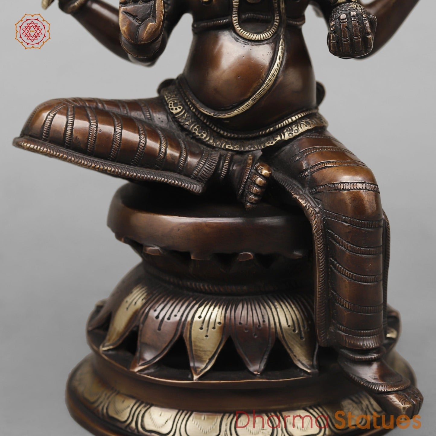 Brass Ganesh Seated Fine, Antique Copper Finish 12”