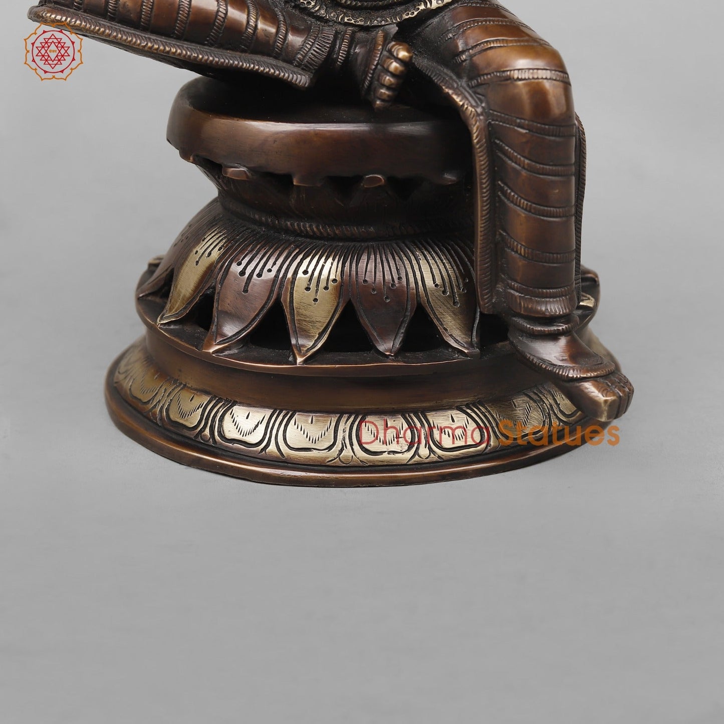 Brass Ganesh Seated Fine, Antique Copper Finish 12”