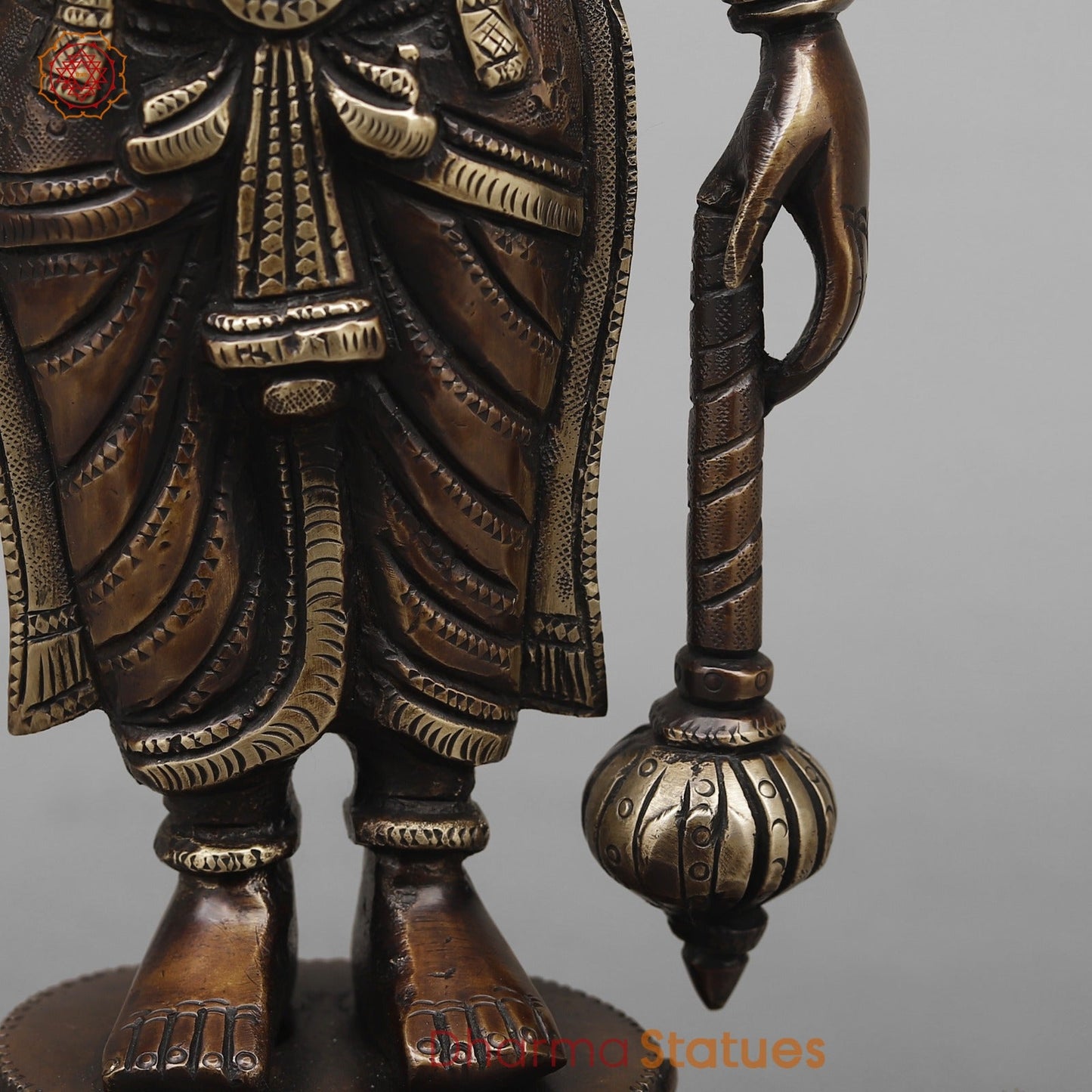 Brass Panchmukhi Hanuman  Fine, Antique Copper Finish 14”