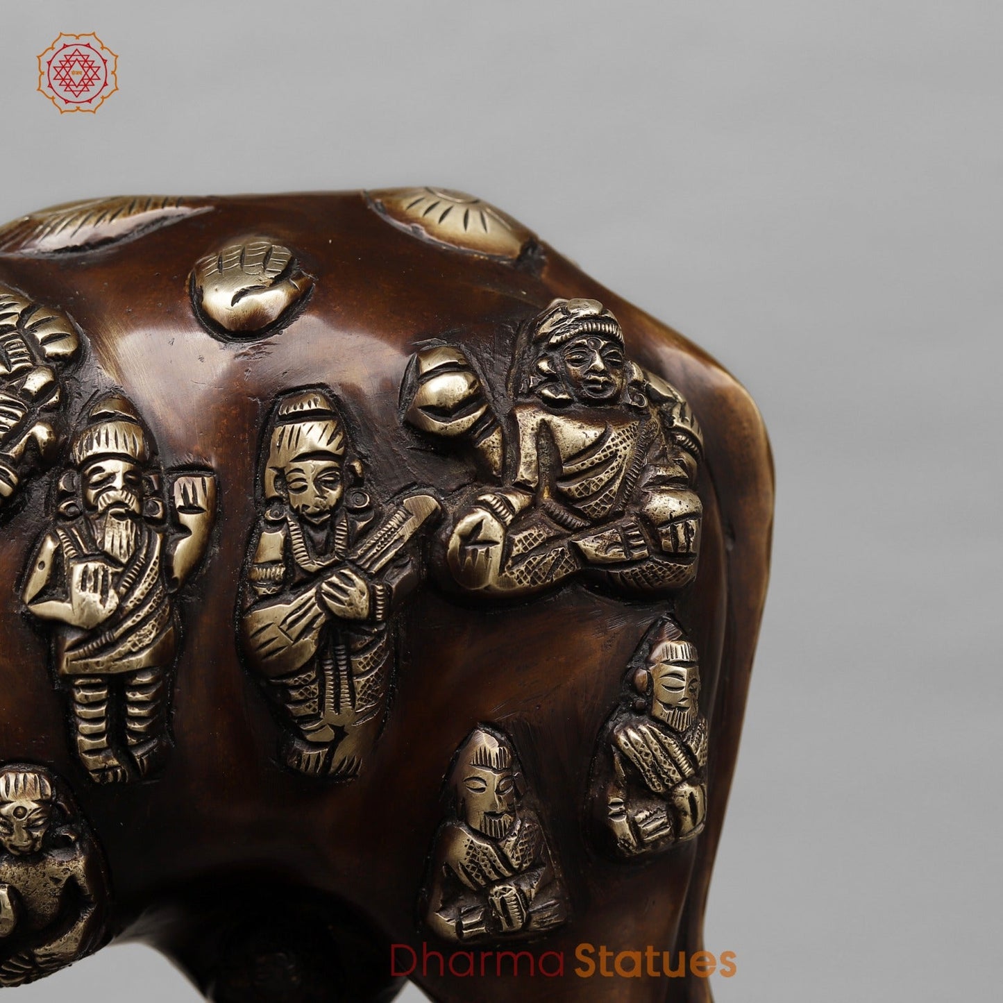 Brass Cow Calf (Kamdhenu) Fine, Antique copper Finish 16.5”