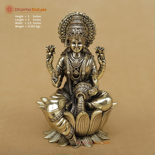 Brass Lakshmi seated fine 5”