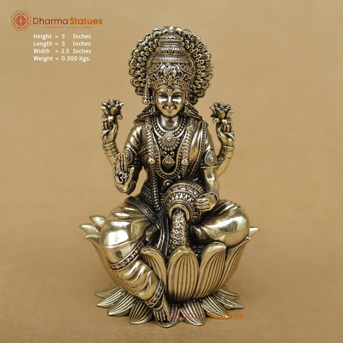 Brass Lakshmi seated fine 5”