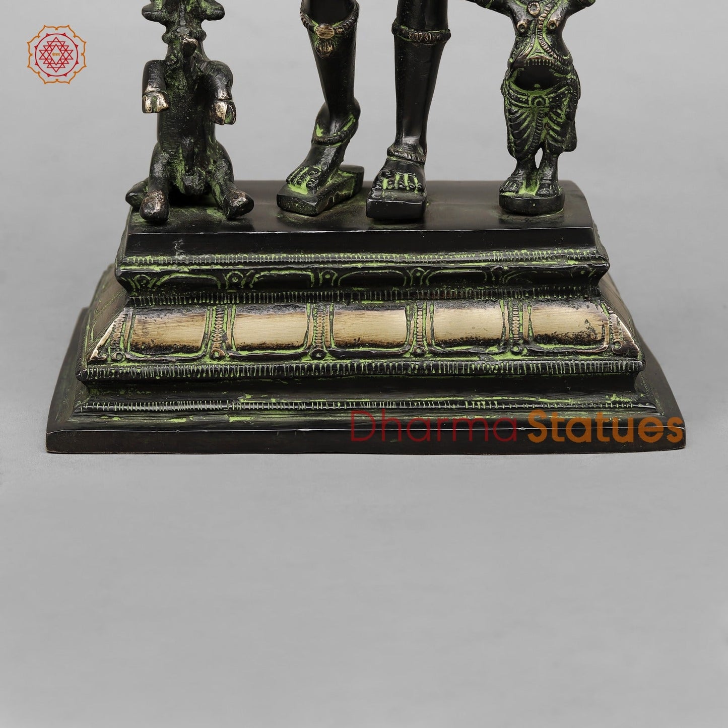 Brass Kaal Bhairo Shiva Standing Fine, Black antique Finish 12”