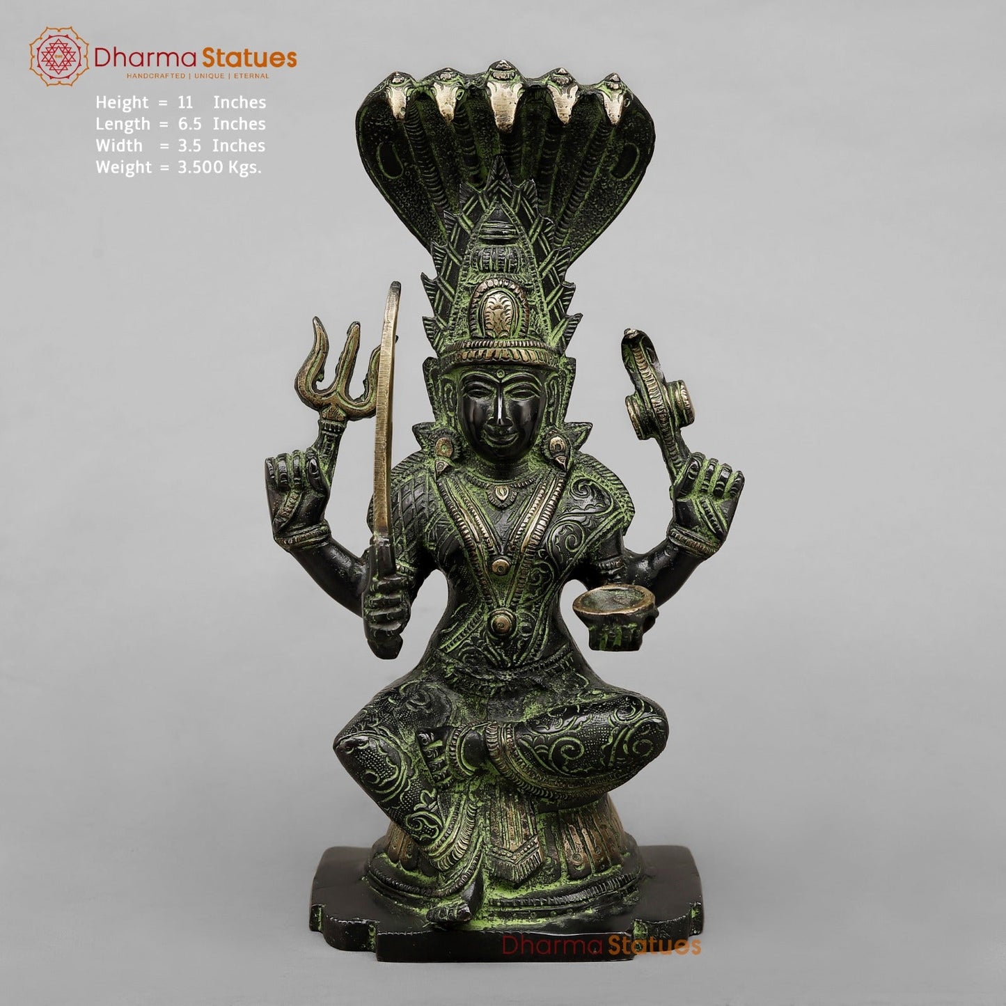 Brass Mariamma Seated Fine, Balck antique Finish 11”