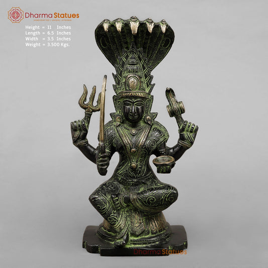 Brass Mariamma Seated Fine, Balck antique Finish 11”
