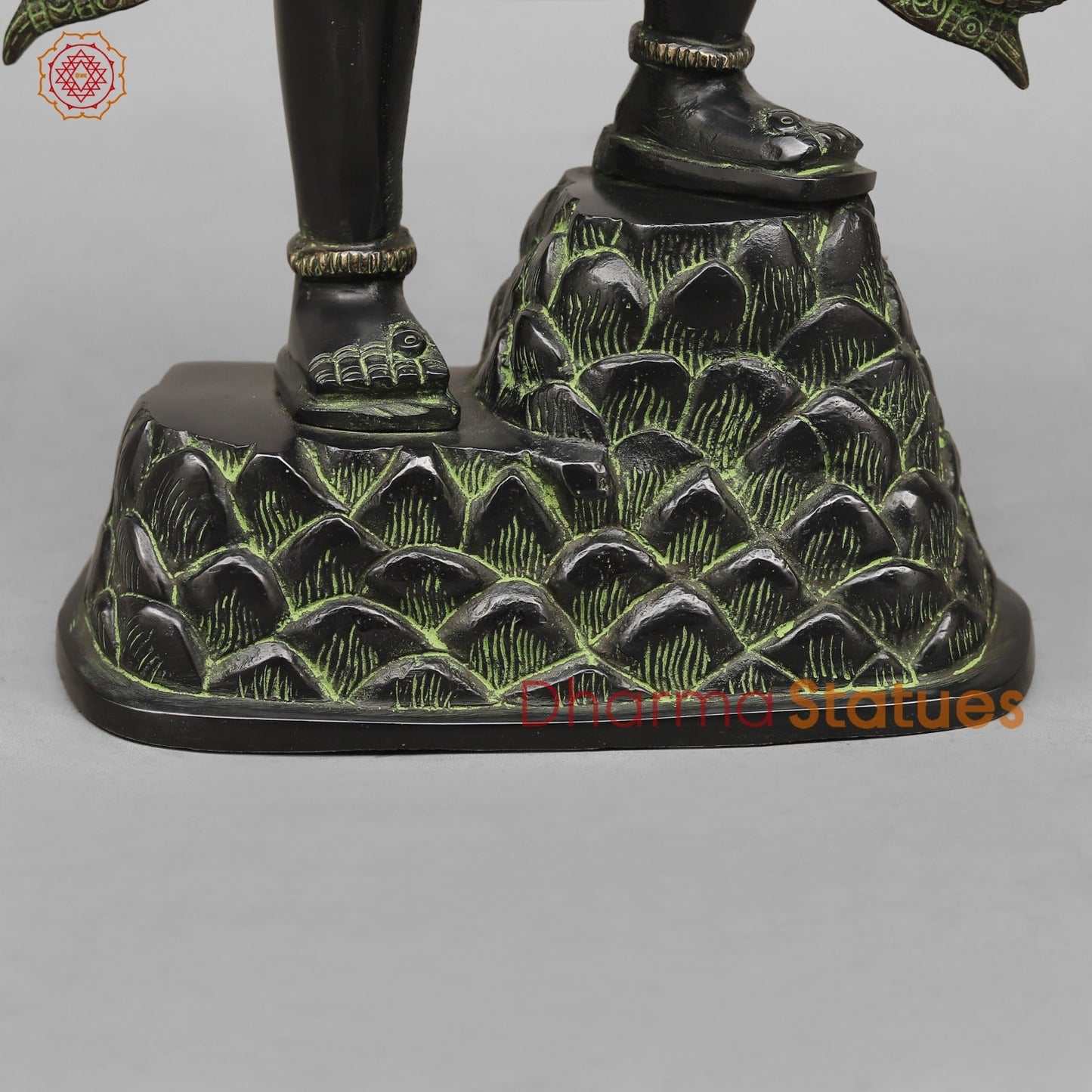 Brass Hanuman Standing Fine,Black Antique Finish 14.5”