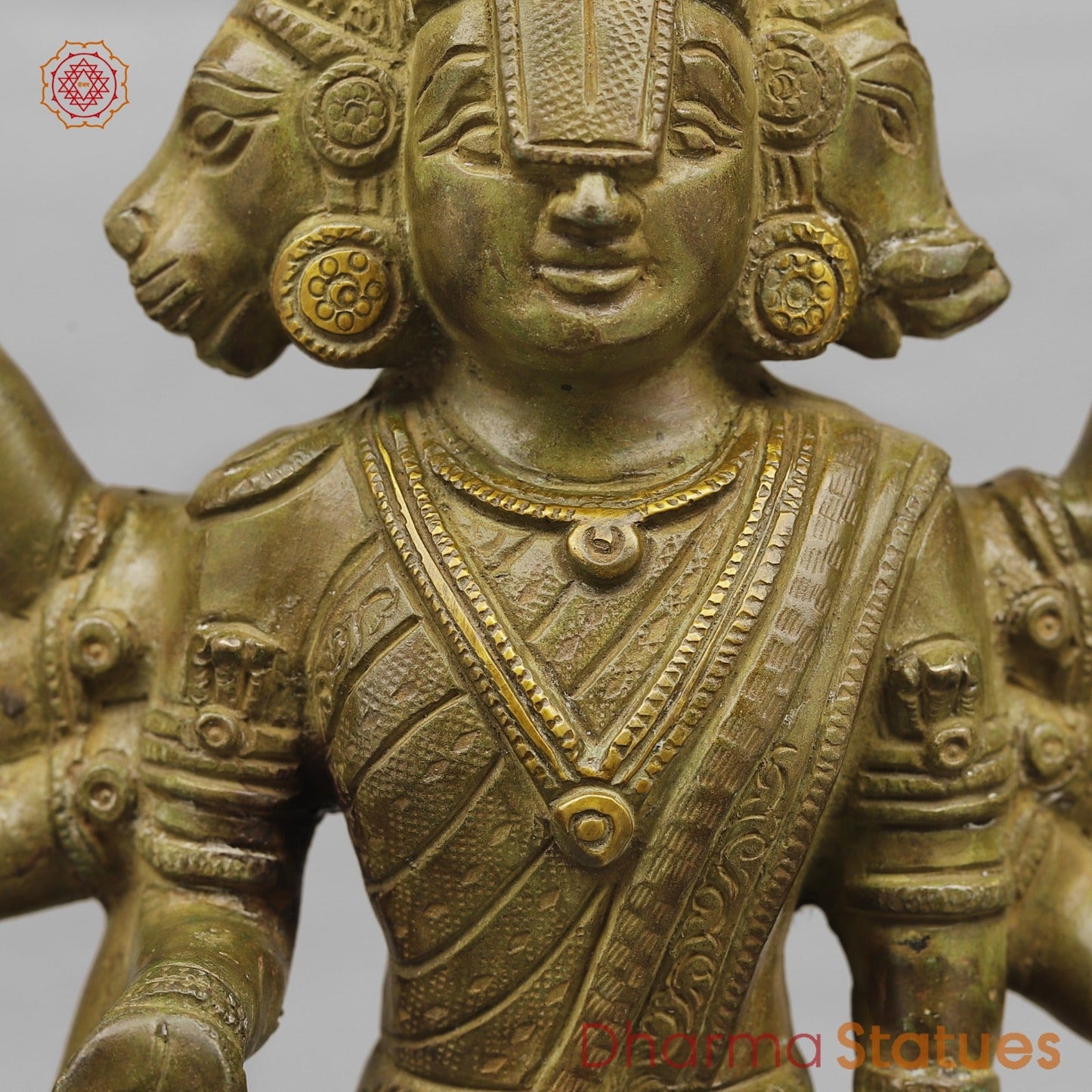 Brass Dasavtar Statue Fine, Green Patina Finish 16.5”