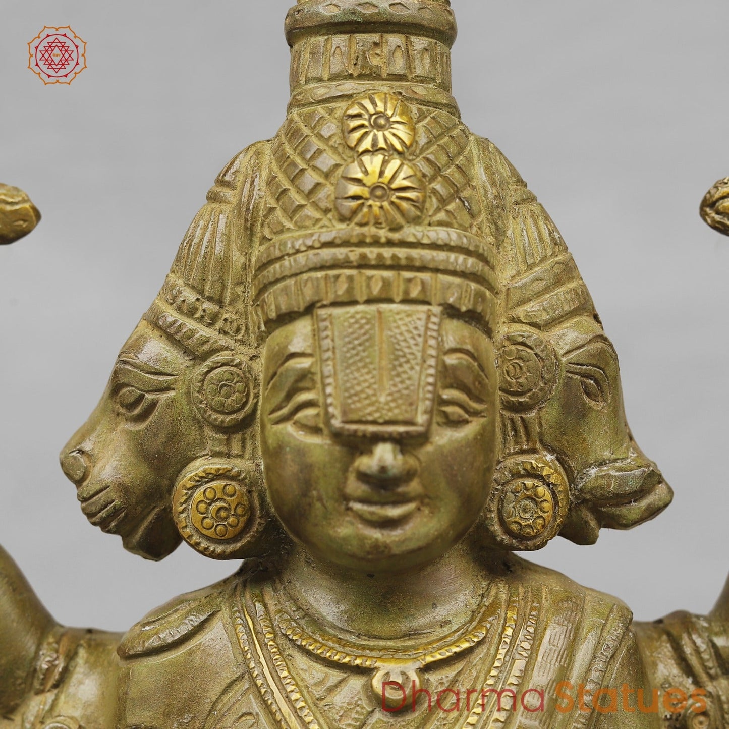Brass Dasavtar Statue Fine, Green Patina Finish 16.5”