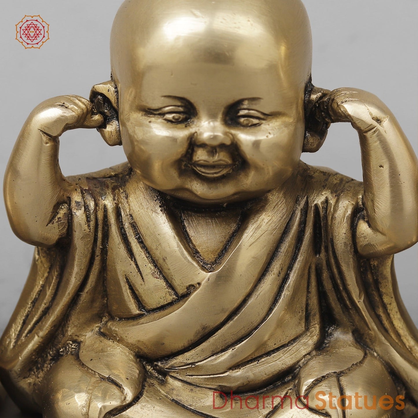 Brass Wise Monks Seated , Smooth Finish 5”