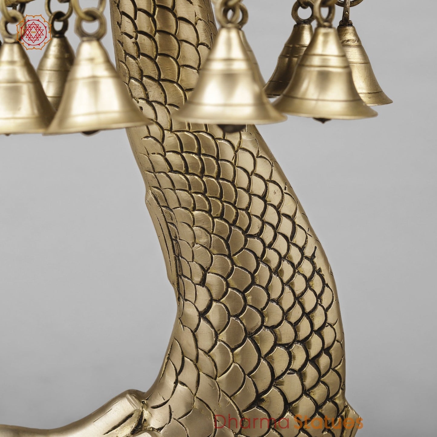 Brass Finish Urli With Ghungroo, Smooth Finish 16.5”