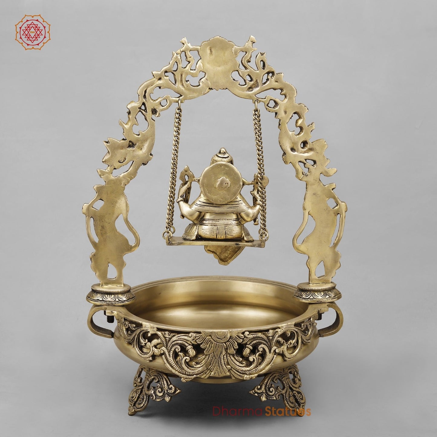 Brass Ganesh Jhula Urli, Fine Smooth Finish 21”