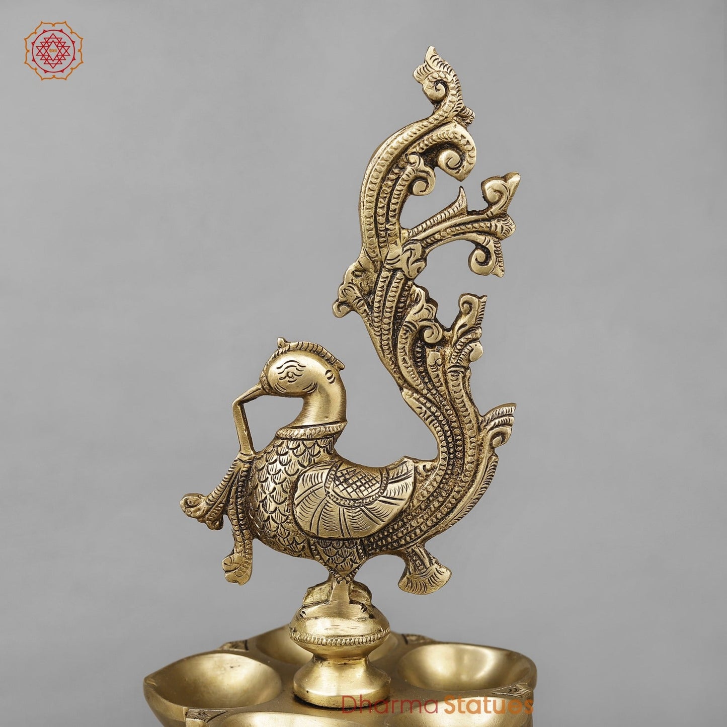 Brass South Indian Peacock Lamps Fine, Smooth Finish 27” (Set of 2 pcs)