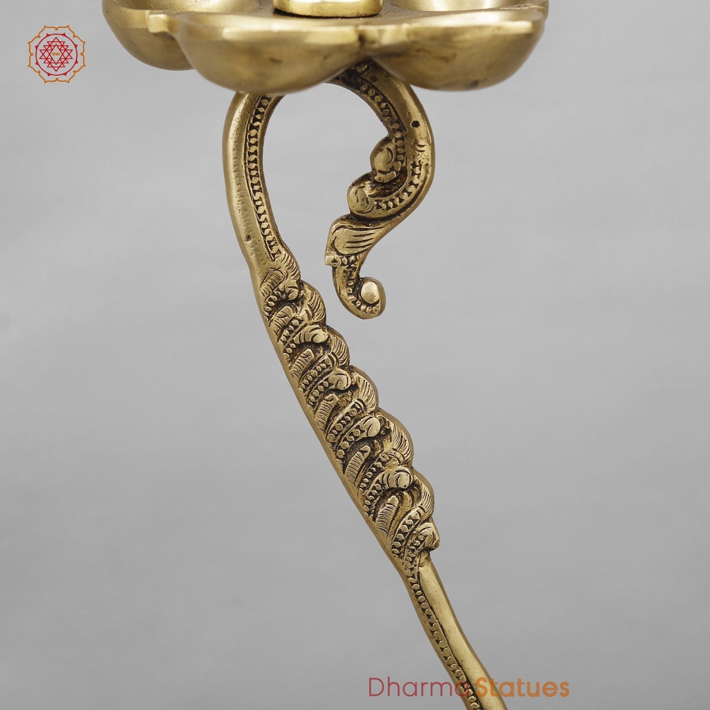 Brass South Indian Peacock Lamps Fine, Smooth Finish 27” (Set of 2 pcs)